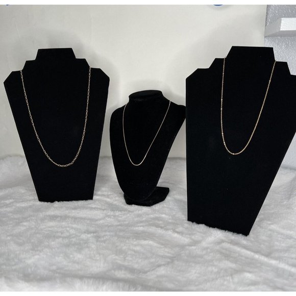 Lot of 3 Necklaces Gold Tone Chains - Picture 1 of 16